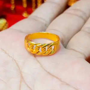 cincin rantai koin91, sepuh emas 24k Elegan koin