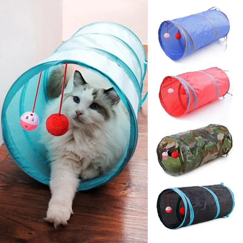 Foldable Cat Kitten Play Tunnel Rabbit Cave Passageway Tubes Pet Hiding Toy
