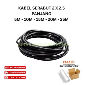 { ECER / METERAN }  KABEL LISTRIK KABEL AUDIO KABEL SERABUT MURAH HYO ISI 2 TEMBAGA MURNI WARNA HITAM DAN PUTIH UKURAN 2 x 2,5 PANJANG 5 METER - 25 METER