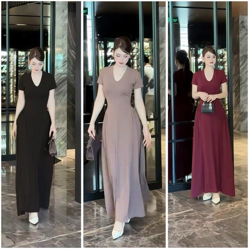  Đầm Thiết Kế Cổ Tim Dáng Dài Tay Ngắn Gu Sang Phù Hợp Đi Tiệc  Đi Chơi Đi Biển Đi Du Lịch D26 