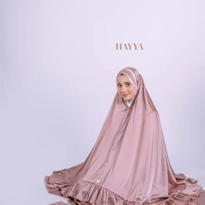 Zahra Prayer Set Mukena Silk Ruffle | Mukena Polos Rample | Mukena Set Terbaru 2024 2