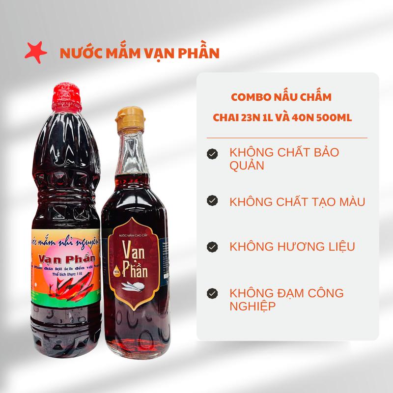 23 đạm chai 1L và 40 đạm chai 500ml Combo nấu chấm đặc biệt. Mắm được làm từ cá cơm than và muối ăn theo hình thức ủ chượp 3 năm nuoc mam tuong ottuoi