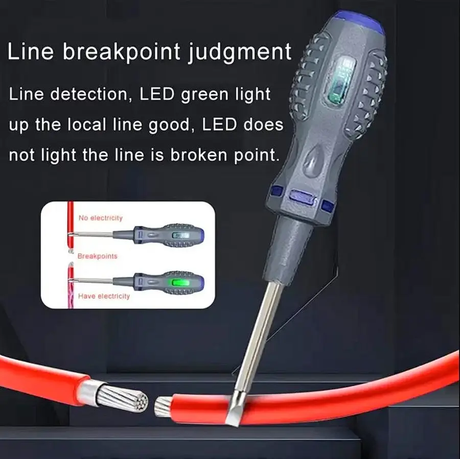 ( MY ACC ) Obeng Testpen Bolak Balik Tespen Test Pen Tes Pen Induksi Min Plus 2 Dual LED Alat Deteksi Cek Ukur Kabel Putus Tester Arus Listrik