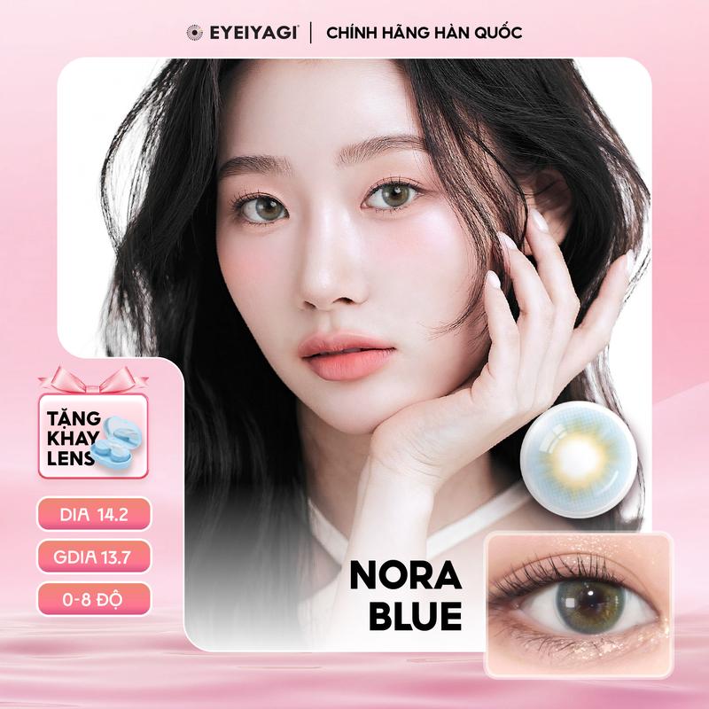 NORA BLUE - Lens Hàn Quốc EYEIYAGI xanh ombre vàng long lanh giãn nhẹ.