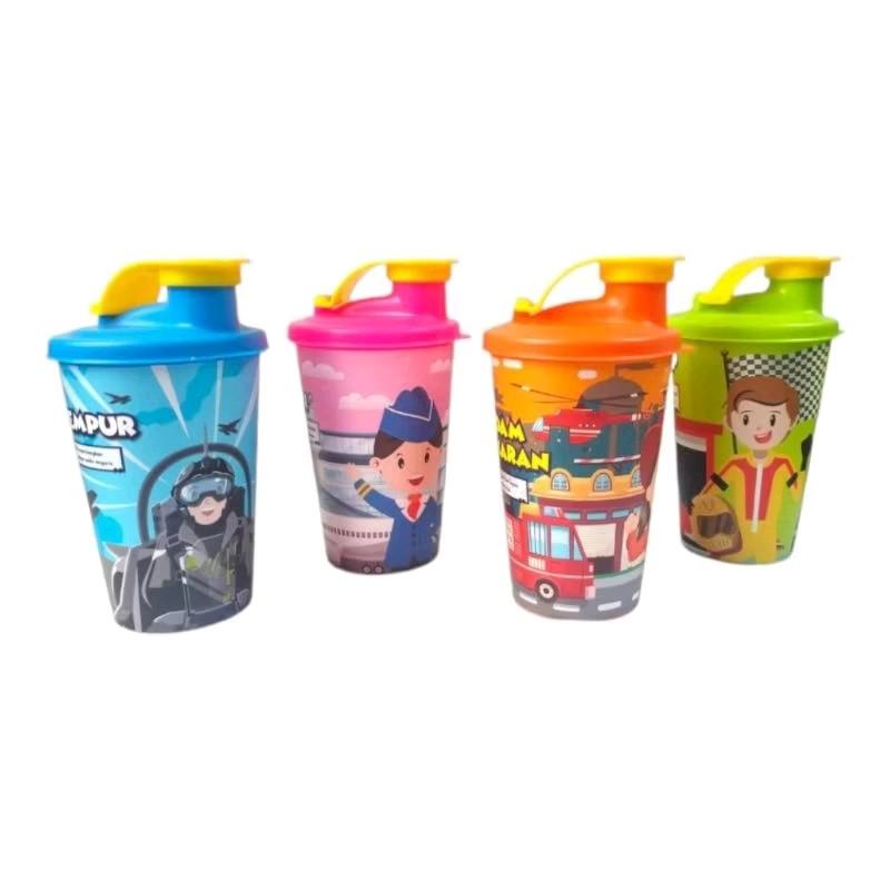 Botol Minum Anak Biggy Fun 300 ml Gambar Profesi - 4 Warna Tersedia - Plastik - Souvernir Ultah - Hadiah Lomba - thumbler anti tumpah Souvenir Tumbler Bottles Kitchenware Water 5
