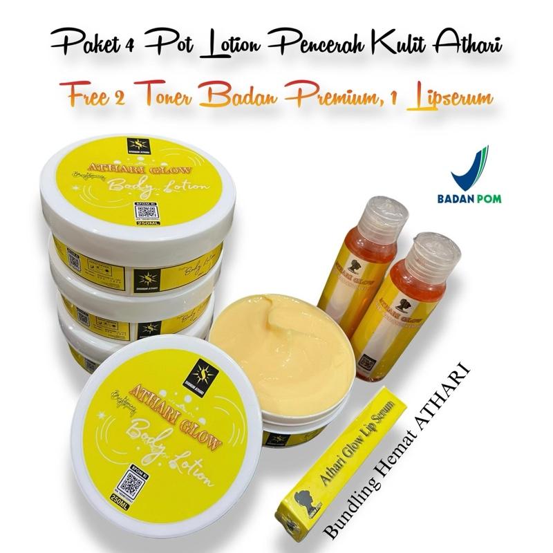 (6 PCS) BUNDLING HEMAT - 4 LOTION ATHARI PLUS 2 BOTOL TONER BADAN