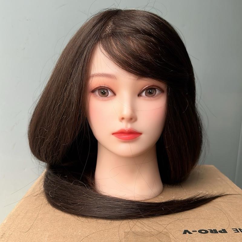 ( Canh Nhiệt H2 , 75 % ) Đầu manocanh H2, Canh H2 , canh nhiệt , học làm tóc cô dâu , cắt tóc tém , cắt tóc ngắn chịu nhiệt 180 - 200 ( dài 55cm ) lẻ đầu canh ( không kèm chân )