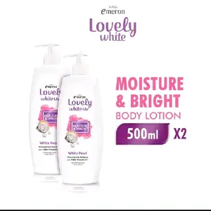 Emeron Lovely White Moisture & Bright Body Lotion 500ml x2 - Perawatan Kulit Lembut dan Cerah