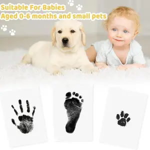 Handprint and Footprint Kit Safe Non-Toxic Ink Pads Clean Inkless Touch Pet Paw Print Ink Kits with - 14:201782807