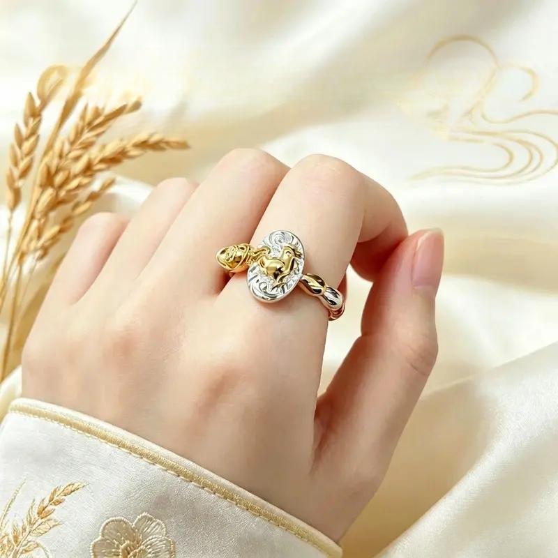 [Khuyên của các bậc thầy]Nhẫn vòng tay 7 hạt theo chu kỳ Ngũ hành (từ năm 2026), làm thủ công, unisex, thiết kế dạng vòng mở, thời trang và dễ phối đồ