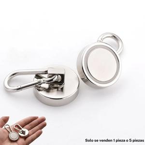 Gancho magnético de alta intensidad, fuerza de tracción 48 libras, ideal para cocinas, cabinas de crucero, parrillas y áreas de herramientas. Imán de neodimio con anillo de presión giratorio.