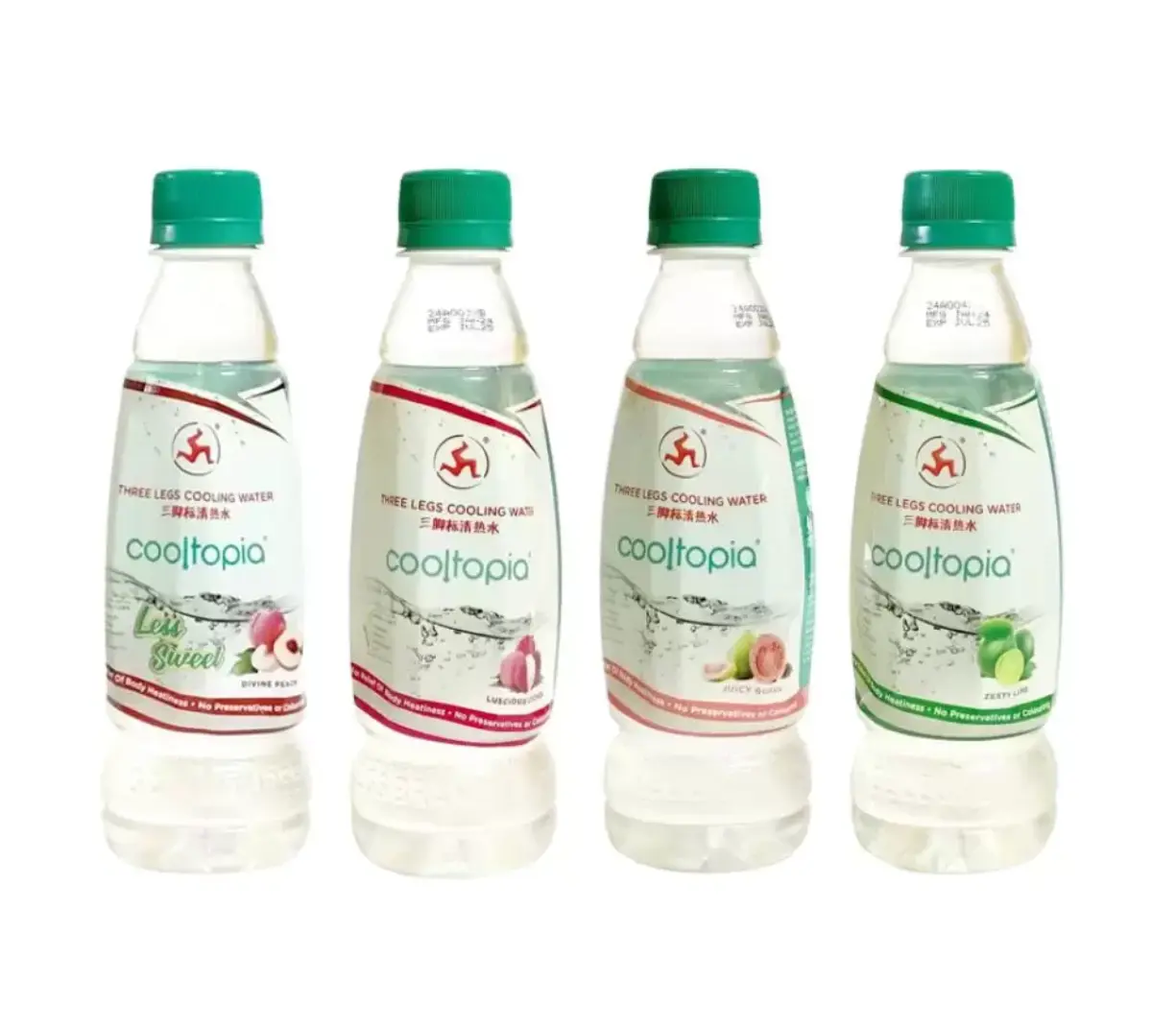 THREE LEG COOLING WATER COOLTOPIA ORIGINAL GUAVA LYCHEE PEACH LIME 200ML 320ML