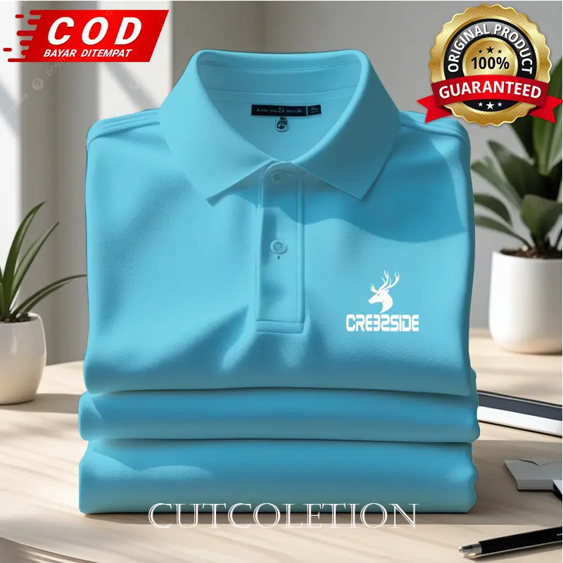 CRESSIDA  Kaos Pria Import Premium S,M,L,Xl,XLL,2XL  - Polo Shirt casual Formal Lifestyle - Polo Kerah lengan pendek jeans Baju Katun