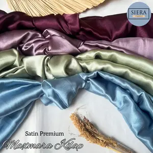 1 METER Kain Satin Silk Maxmara Kilap Super Premium By Charmuse ( HARGA PER 100cm/1meter KAIN )