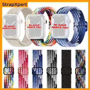 Nylon Elastic Strap for Iwatch Apple Watch Ultra 3 2 Ultra 49mm Series 11 10 9 8 7 6 5 4 3 2 1 SE 3 46mm 42mm 41mm 45mm Braided Adjustable Colorful Belt Bracelet Metal Buckle Band 38mm 40mm 42mm 44mm Smart Watch DT No 1 HW22 W26 IWO T500 T500+ T500+pro