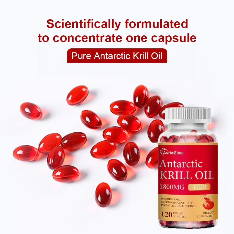 Minyak Krill Antartika 1800mg Meningkatkan kesehatan sendi Kelainan Indeks Mati rasa pada anggota badan Suplemen Pusing Tinitus, mudah tersinggung 1