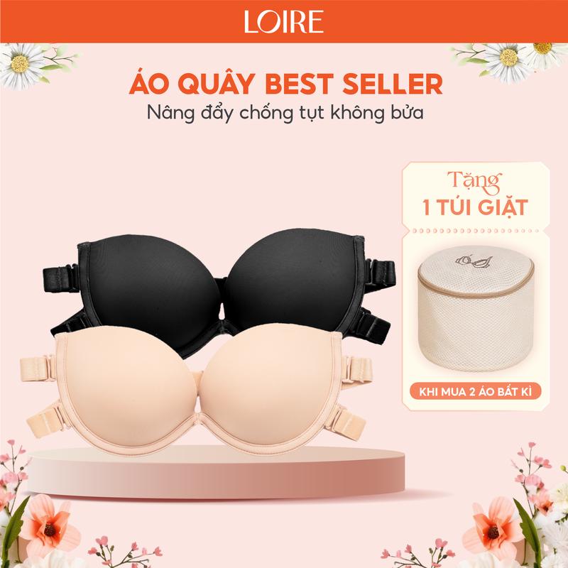 Áo Quây Không Dây Chống tuột Tụt Loirechic Dây Lưng Kép, Nâng Đẩy Tốt, Tặng 1 Set Dây Lưng Trong Suốt BRQ06 Nữ