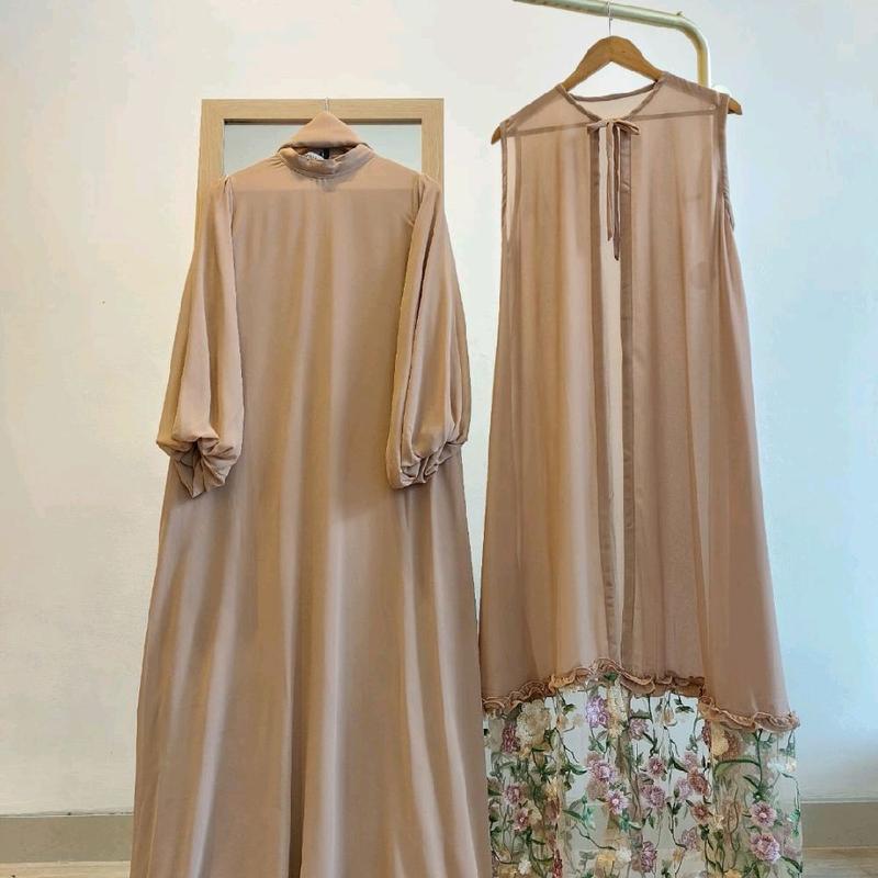 khadijah bindawood,bissmilah gamis outer premium Bordir 6