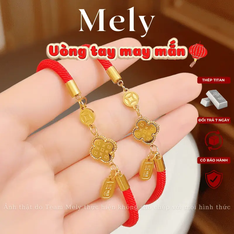 [KHÔNG ĐEN GỈ] Vòng tay nữ titan hình đồng tiền tài lộc may mắn phụ kiện trang sức thời trang Mely TT224