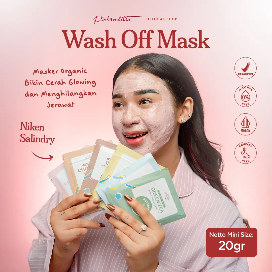[ SPECIAL PRICE ] Masker Organik PinkRoulette Minisize 20gr Mencerahkan | Mengatasi Jerawat & Bekas Jerawat | Hydrating