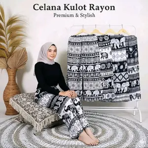 Celana Kulot Motif Gajah Terbaru Bahan Rayon Premium Adem dan Tidak Menerawang Cewe Cowo Bisa Pakai - Terbaru Terlaris