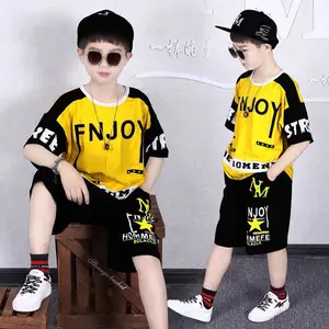 fashion setelan pendek baju pakaian kaos anak laki laki motif enjoy fashion terbaru M L XL