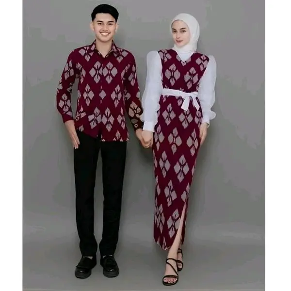 PADMA ROSE TENUN / BAJU COUPLE / DRESS DAN KEMEJA COUPLE / SARIMBIT / GAMIS / DRESS KONDANGAN / DRESS PESTA / SERAGAM KELUARGA resleting m Katun Panjang rok