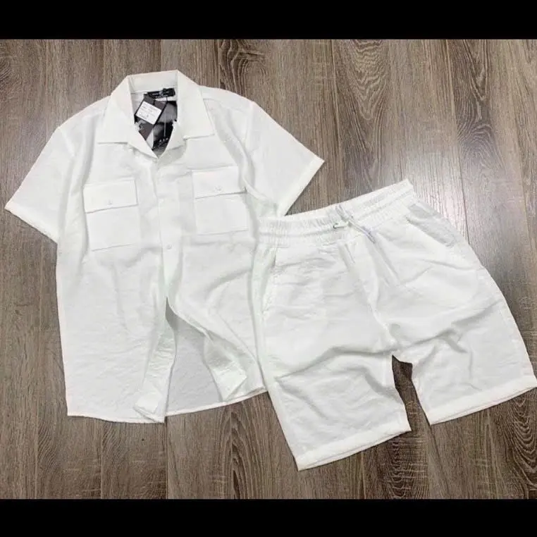 Bộ đũi cộc cổ vest cao cấp cho nam 7