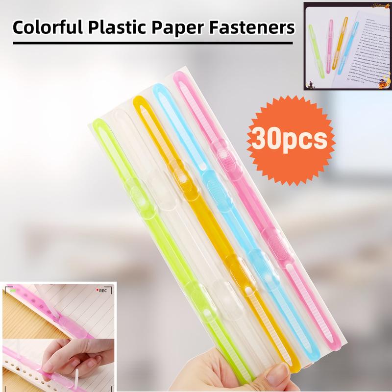 Jef 30Pcs Colorful Plastic Paper Fasteners, Document File Fastener ...