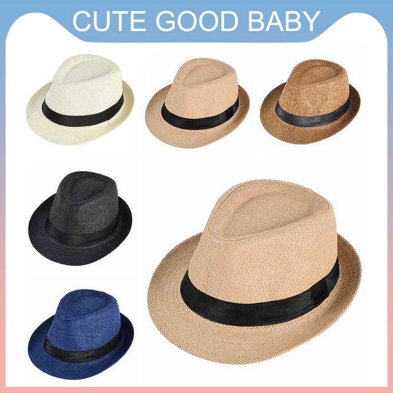 Mũ Rơm Jazz Ruy Băng Đen Dành Cho Trẻ Em Mũ Chống Nắng Dệt Tay Mùa Hè Rộng Vành Thích Hợp Cho Các Hoạt Động Ngoài Trời Mũ Che Mặt Trẻ Em Thời Trang Mũ Lưu Vực Panama Bé Trai Độ Tuổi: 5-12 Tuổi