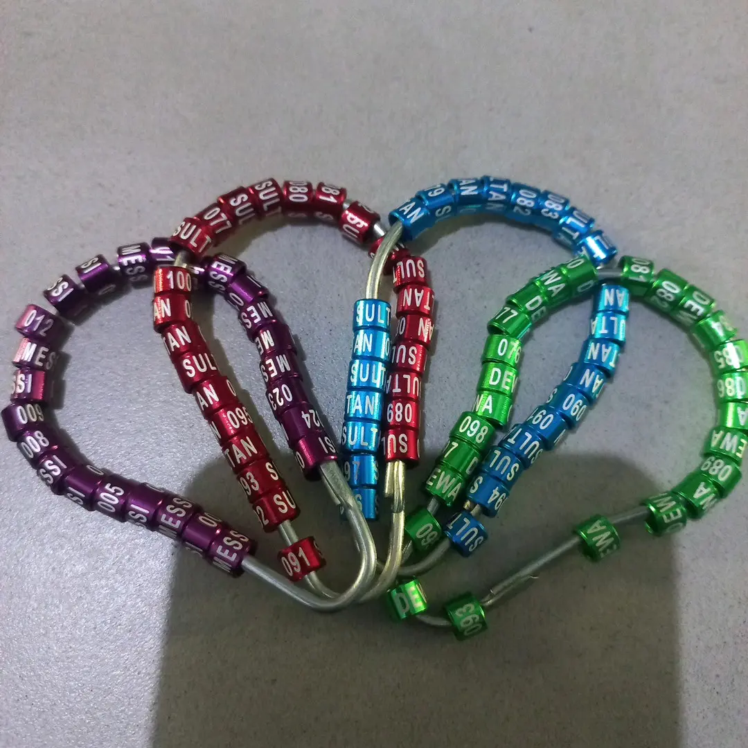 Ring burung Eceran Ready Stock Ukuran 4,8 mm sudah ada merk nama (no Custom) cocok buat trotolan Cucak ijo Srigunting  Kacer Cendet Jenggot kutilang trucukan Murai dewasa dan sejenisnya