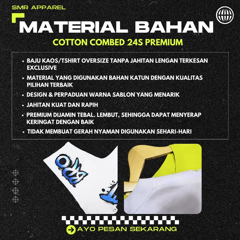 SMR APPAREL - Kaos Oversize SMILE GOOD premium Cotton Combed 24s Pria & Wanita Basic Lembut Baju Dewasa 6
