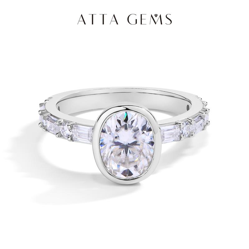 2.0CT Oval Cut Synthetic Moissanite ring Anniversary Engagement Gift Beauty Jewelry R134 0