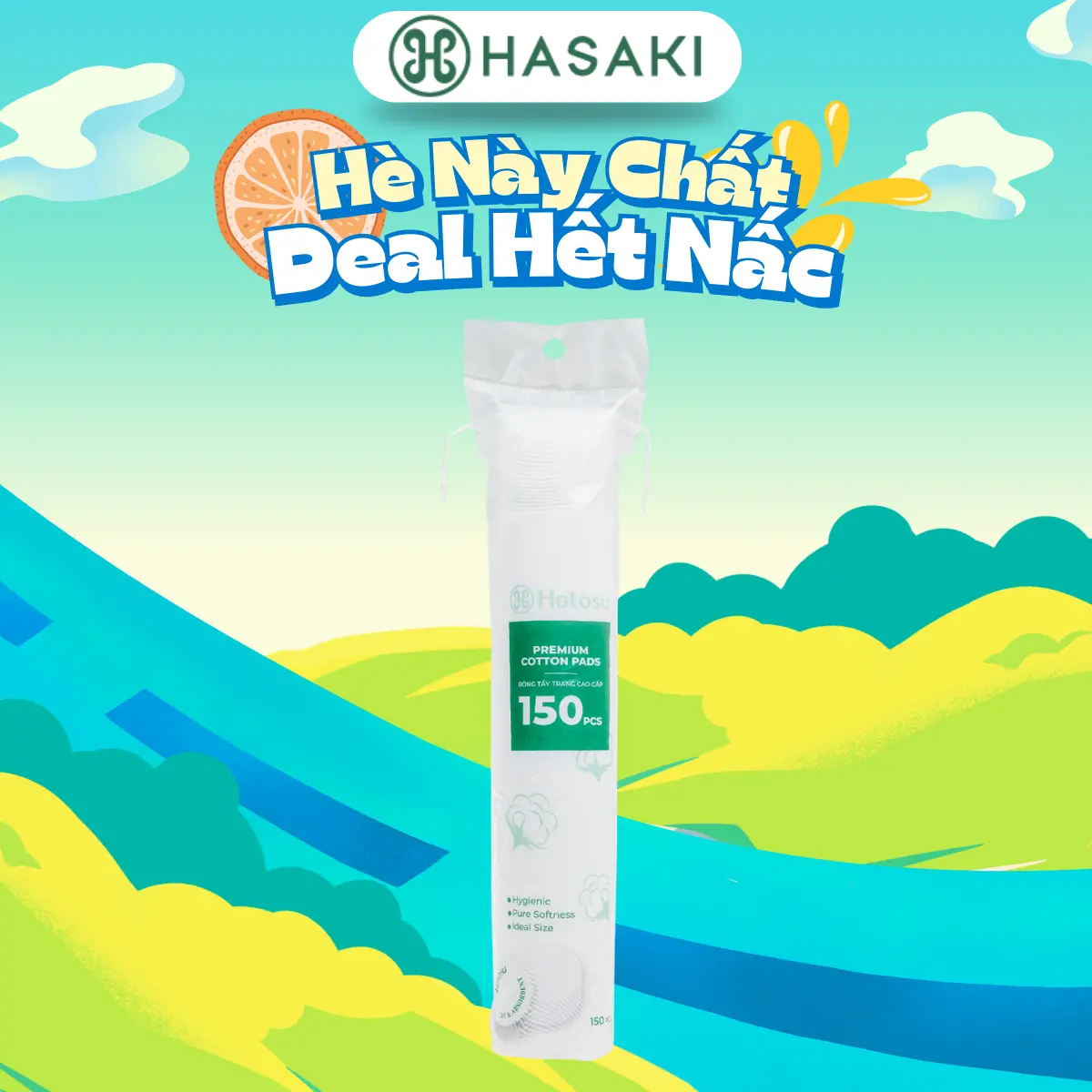 Bông Tẩy Trang Hotosu Cao Cấp 150 Miếng | HASAKI BEAUTY