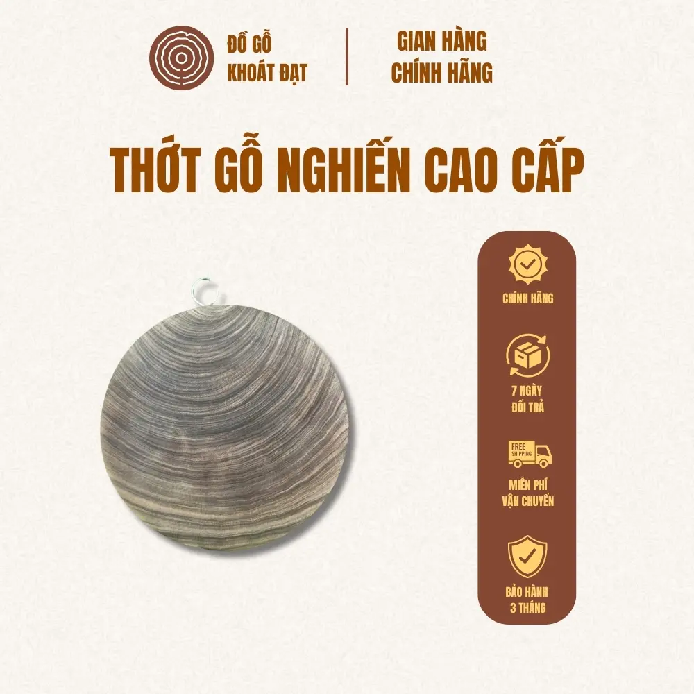 Thớt gỗ nghiến Tây Bắc Đồ Gỗ Khoát Đạt - Đường kính 38cm