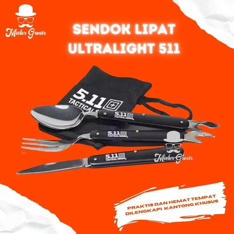 Sendok Lipat 5.11 Sendok Ultralight Sendok Set Pendaki Sendok Multifungsi Hiking Camping Traveling 0
