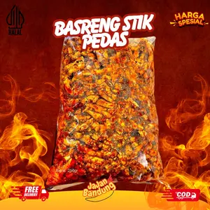 Basreng 500 gram Pedas Jeruk Viral Bandung - Snacks Original Daun Jeruk Tahan 1-2 Bulan - Food