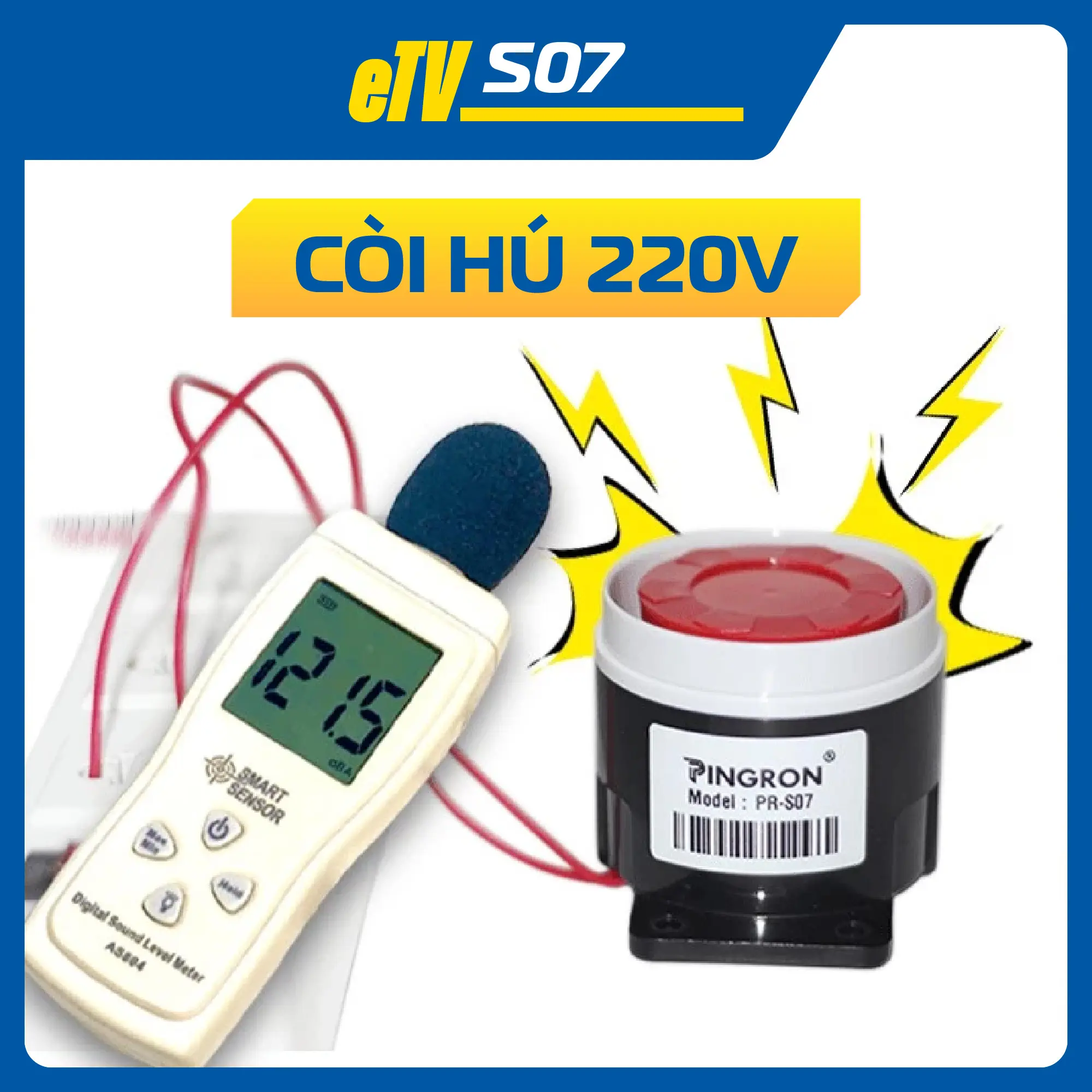 Còi hú báo động công suất lớn 220V 120db PINGRON PR-S07 I Bảo Hành 12 Tháng
