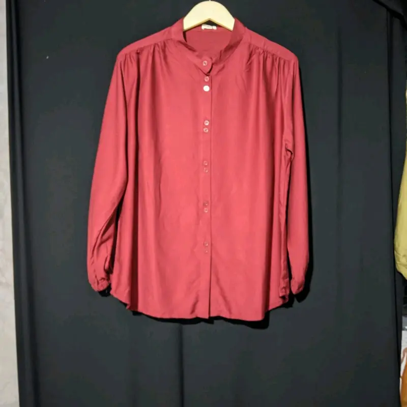 Kemeja blouse wanita kekinian 2024 Atasan  Cewek Rayon twill 3