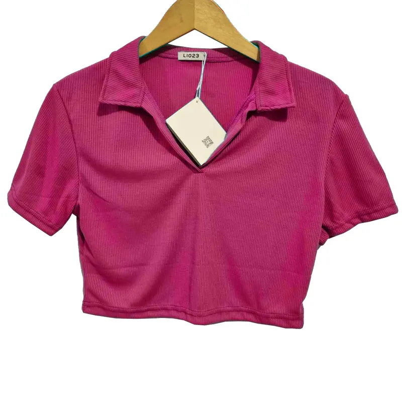 BRYLEE POLO CROP TOP RIB KNIT BISA COD 6