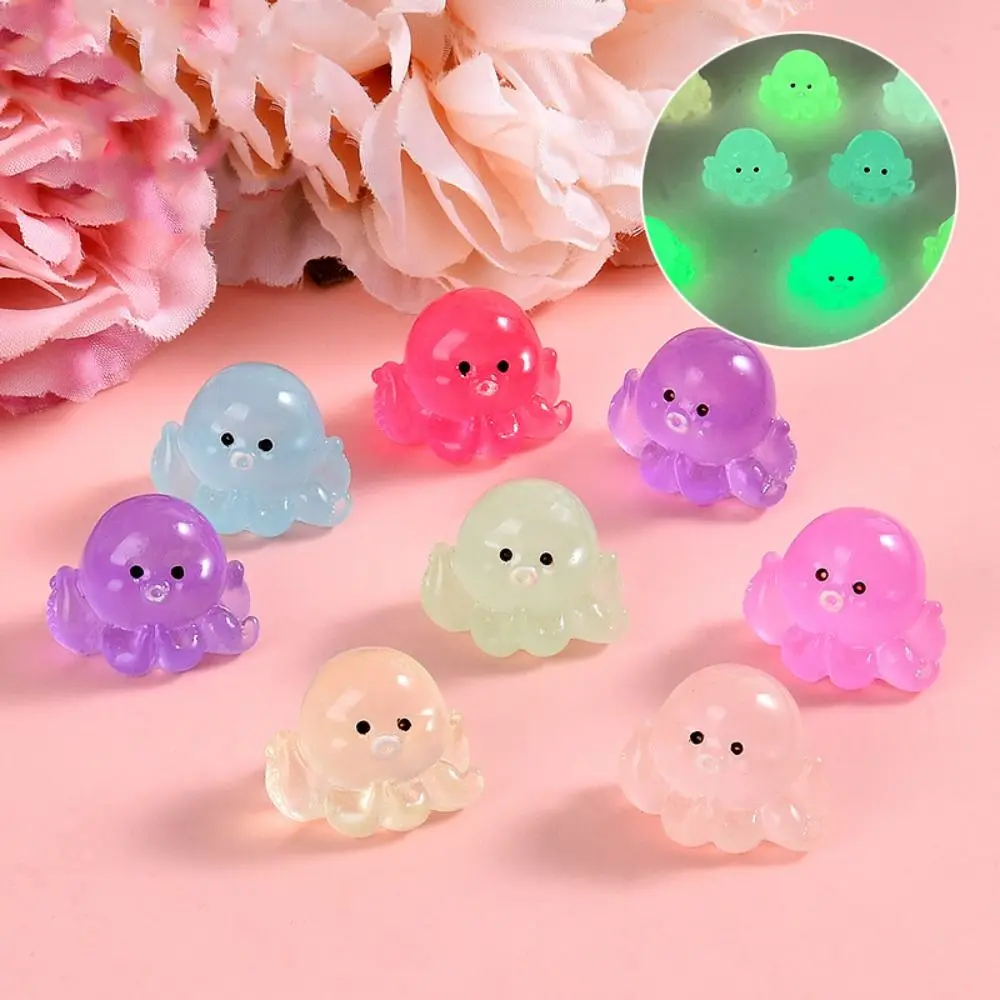 Durable Glow In The Dark Car Ornaments Micro Octopus Resin Octopus Figures Desk Ornament