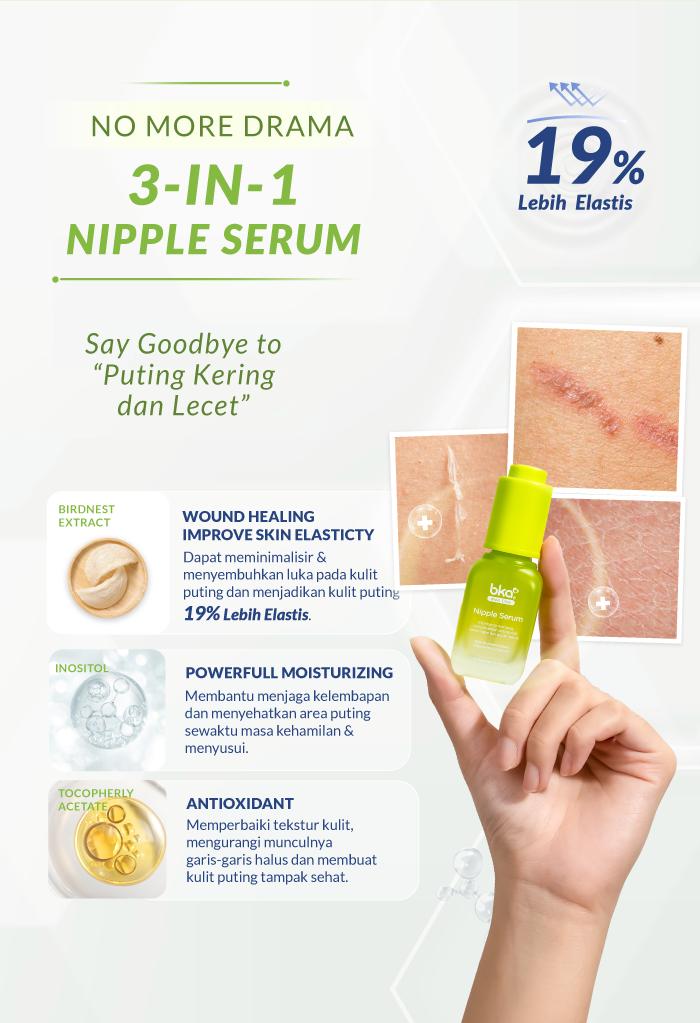 BKA Nipple Serum isi 10ml - Membersihkan Puting Kotor - Pelembab Ibu Hamil - Perawatan Puting Payudara Bumil Busui, Meredakan Puting Lecet dengan Vitamin B8 & Bird Nest Extract, Persiapan Lancar ASI BKA Nipple Serum isi 10ml - Membersihkan Puting Kotor - Pelembab Ibu Hamil - Perawatan Puting Payudara Bumil Busui, Meredakan Puting Lecet dengan Vitamin B8 & Bird Nest Extract, Persiapan Lancar ASI