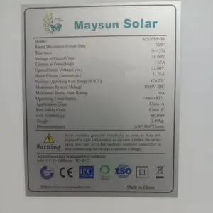 Solar Panel Maysun 30Wp Mono Solar Cell Panel Surya