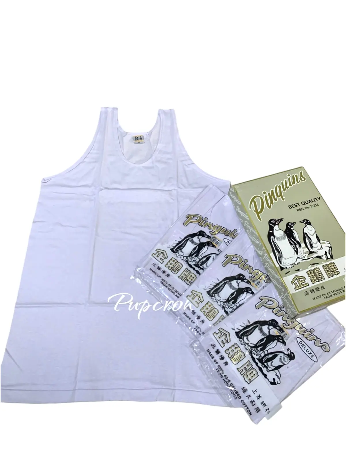 Kaos Dalam Pria Pinguin Best Quality Warna Putih || Kaos Singlet Pria || Kaos Kutungan