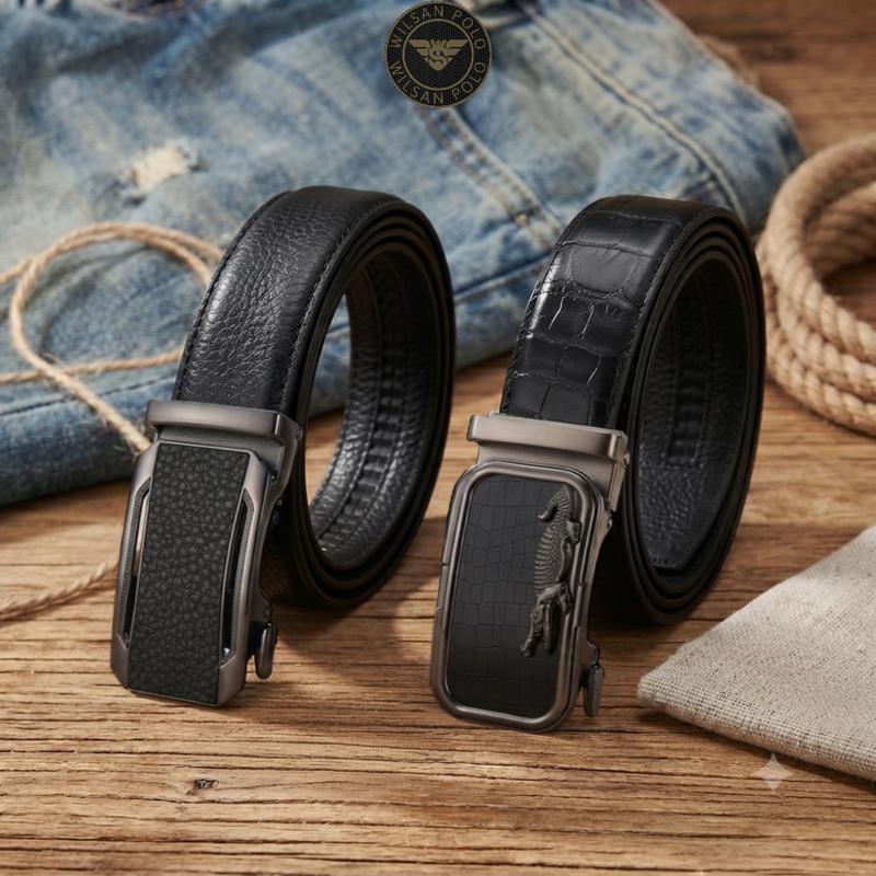 Thắt Lưng Da Nam WilsanPolo WS051, Dây nịt Da PU bản rộng 3.5cm mặt hợp kim khóa tự động.