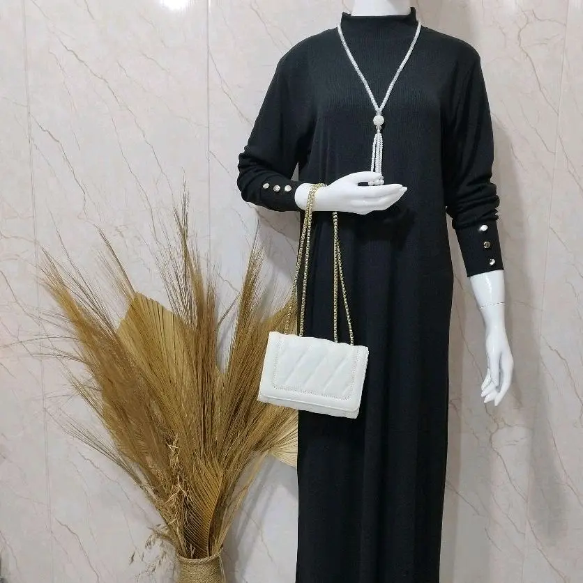 SM89 |  GAMIS LEHER TINGGI, TANGAN PANJANG MANSET INARA +KANCING 3 KIRI & KANAN