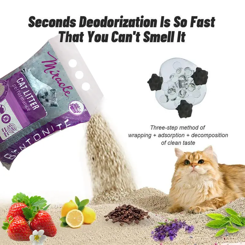 Pasir Gumpal Kucing Bentonite Cat Litter 5L - Odor Control Multicolor untuk Anjing dan Kucing 1