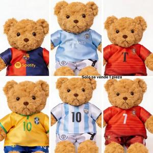 Osito de Barcelona con camiseta de fútbol, osito de peluche para el Mundial 2026, regalo de recuerdo de felpa, artículo coleccionable perfecto
