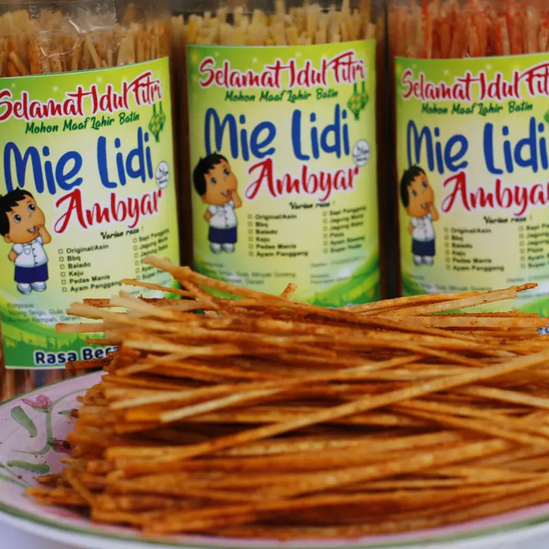 Mie Lidi GEPENG 200gr/mielidi/miegepeng/milidimurah /Jajanan/mielidienak /lidian/mielidigurih/lidian 3