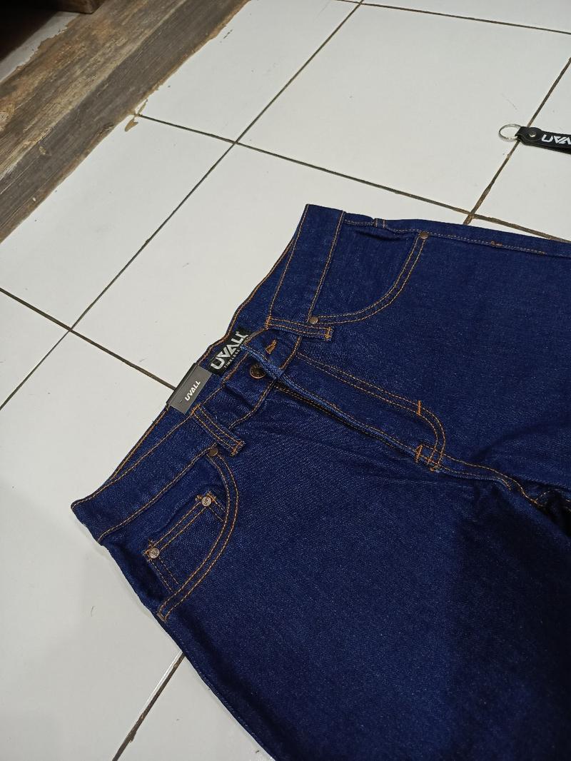 Product Introduction of Celana Jeans Panjang Standar Pria Biru Navy/Dark Blue Denim Premium Brand Uvall 3